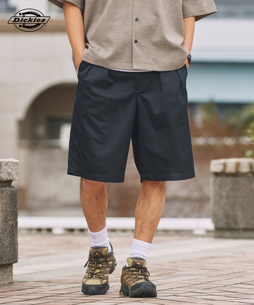 Dickies聯名 TC斜紋雙褶寬鬆休閒短褲