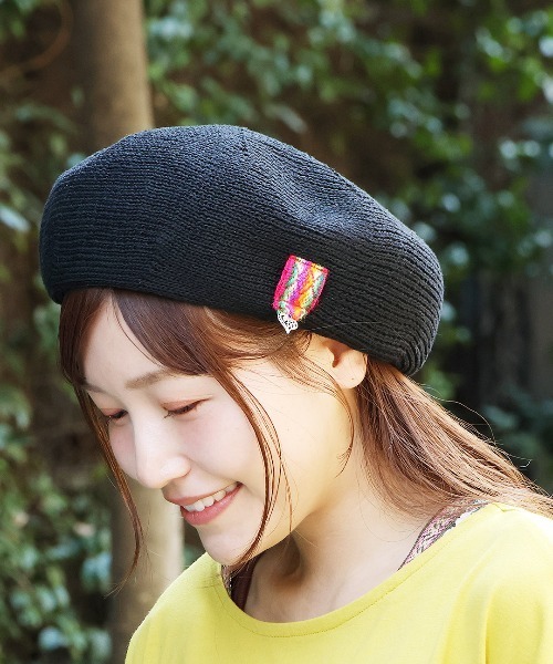 セール】チャーム付きペルテープサマーベレー（ハンチング/ベレー帽