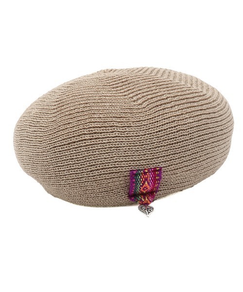 チチカカ（チチカカ）の「チャーム付きペルテープサマーベレー（ハンチング/ベレー帽・レディース・ベージュ/ブラック・FREE）」の5枚目の写真