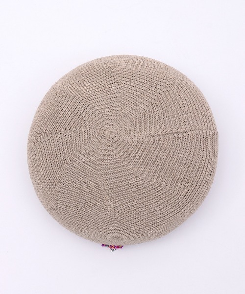 チチカカ（チチカカ）の「チャーム付きペルテープサマーベレー（ハンチング/ベレー帽・レディース・ベージュ/ブラック・FREE）」の7枚目の写真