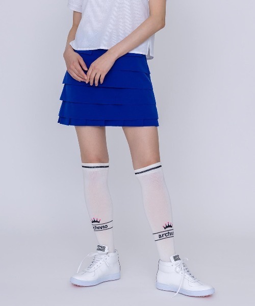 archivio - coco 中古 アルチビオ archivio レディース スカート 40(L) 水色×白/ボーダー プリーツ フリル archivio - coco 中古 アルチビオ archivio レディース スカート