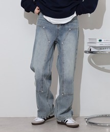 Double knee wide denim / ダブルニーワイドデニム unisex
