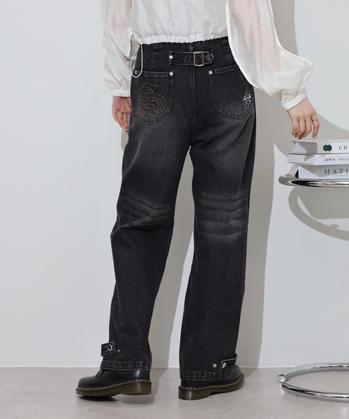 RE730(アールイーセブンサーティー)の「Double knee wide denim / ダブルニーワイドデニム unisex(デニムパンツ・メンズ・ブラック/ライトブルー/ブルー・XL/L/M)」の22枚目の写真