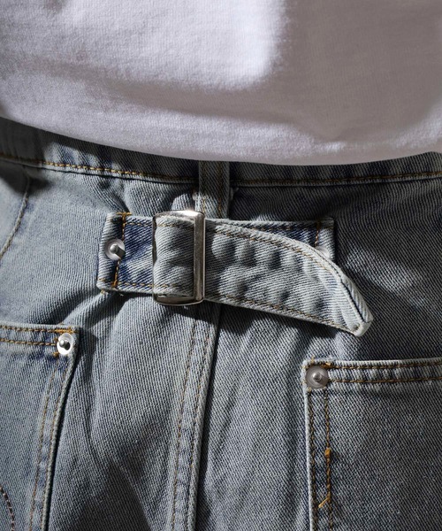 RE730(アールイーセブンサーティー)の「Double knee wide denim / ダブルニーワイドデニム unisex(デニムパンツ・メンズ・ブラック/ライトブルー/ブルー・XL/L/M)」の17枚目の写真