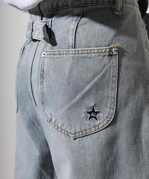 RE730(アールイーセブンサーティー)の「Double knee wide denim / ダブルニーワイドデニム unisex(デニムパンツ・メンズ・ブラック/ライトブルー/ブルー・XL/L/M)」の19枚目の写真