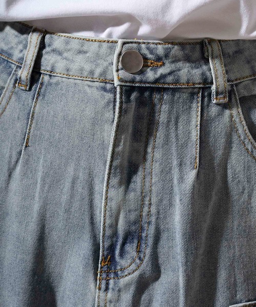 RE730(アールイーセブンサーティー)の「Double knee wide denim / ダブルニーワイドデニム unisex(デニムパンツ・メンズ・ブラック/ライトブルー/ブルー・XL/L/M)」の13枚目の写真