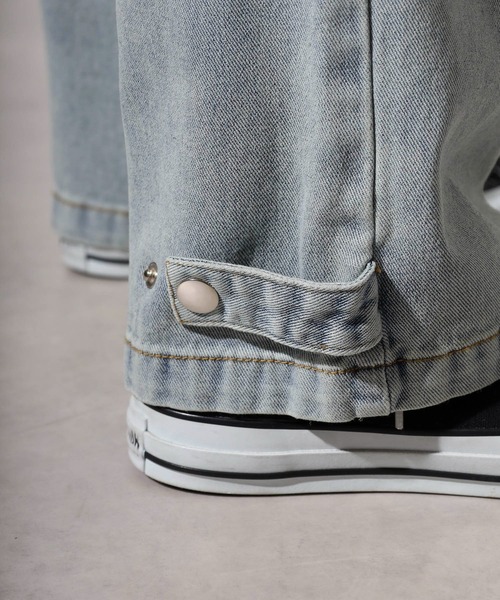 RE730(アールイーセブンサーティー)の「Double knee wide denim / ダブルニーワイドデニム unisex(デニムパンツ・メンズ・ブラック/ライトブルー/ブルー・XL/L/M)」の16枚目の写真