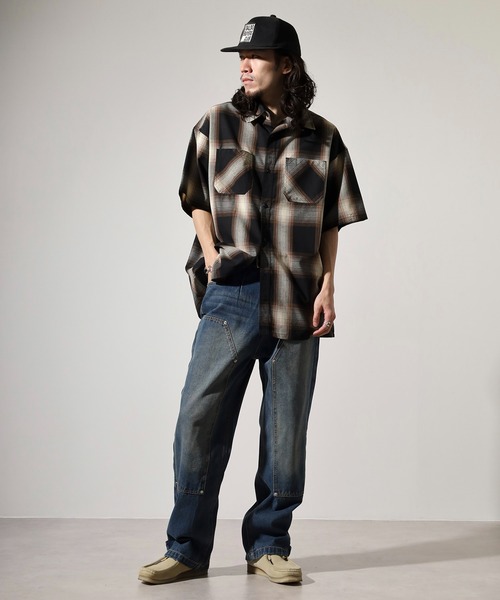 RE730(アールイーセブンサーティー)の「Double knee wide denim / ダブルニーワイドデニム unisex(デニムパンツ・メンズ・ブラック/ライトブルー/ブルー・XL/L/M)」の8枚目の写真