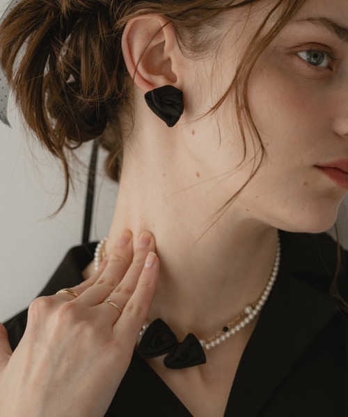 Dorry Doll（ドリードール）の「ロージーピアス（ピアス（両耳用）・レディース・ピンク/ブラック・FREE）」の2枚目の写真