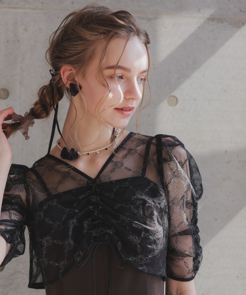 Dorry Doll（ドリードール）の「ロージーピアス（ピアス（両耳用）・レディース・ピンク/ブラック・FREE）」の5枚目の写真