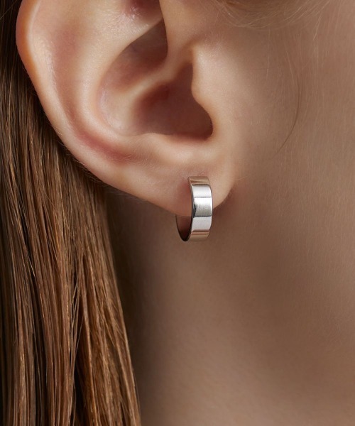 プラチナ フープ ピアス/片耳用（ピアス（片耳用））｜4℃ HOMME+