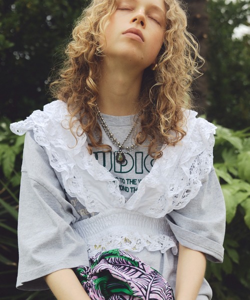 ROSE BUD(ローズバッド)の「(CREOLME)LACE BUSTIER(シャツ/ブラウス・レディース・ホワイト/ブラック・ONE SIZE)」の1枚目の写真