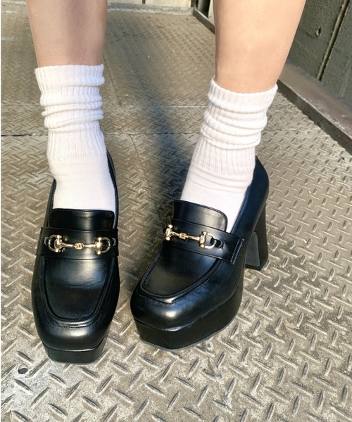 REZOY（リゾイ）の「【REZOY】ユニットソール厚底ビットローファー（ローファー・レディース・アイボリー/ベージュ系/ブラック・S/M/L/LL）」の5枚目の写真