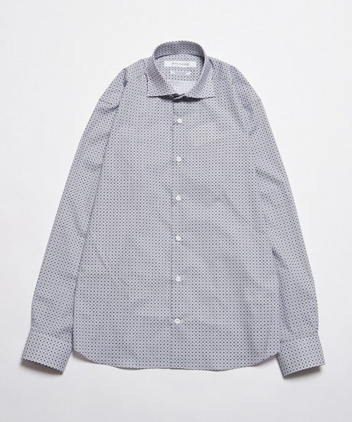 MEN'S MELROSE（メンズメルローズ）の「HITOYOSHIダブルネーム ｜ ヴィンテージパターンワイドカラーシャツ（シャツ/ブラウス・メンズ・ブルー/ライトベージュ・4/3/2/5）」の12枚目の写真