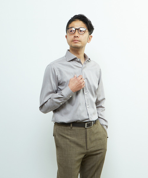MEN'S MELROSE（メンズメルローズ）の「HITOYOSHIダブルネーム ｜ ヴィンテージパターンワイドカラーシャツ（シャツ/ブラウス・メンズ・ブルー/ライトベージュ・4/3/2/5）」の14枚目の写真