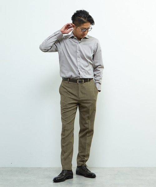 MEN'S MELROSE（メンズメルローズ）の「HITOYOSHIダブルネーム ｜ ヴィンテージパターンワイドカラーシャツ（シャツ/ブラウス・メンズ・ブルー/ライトベージュ・4/3/2/5）」の16枚目の写真