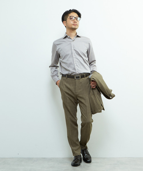 MEN'S MELROSE（メンズメルローズ）の「HITOYOSHIダブルネーム ｜ ヴィンテージパターンワイドカラーシャツ（シャツ/ブラウス・メンズ・ブルー/ライトベージュ・4/3/2/5）」の17枚目の写真