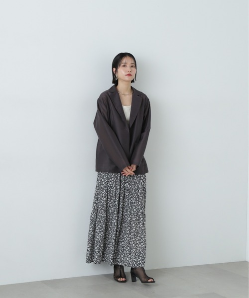 N.（N. Natural Beauty Basic）（エヌエヌナチュラルビューティーベーシック）の「シアーテーラードジャケット（テーラードジャケット・レディース・ベージュ/チャコールグレー/セージグリーン・MEDIUM）」の6枚目の写真