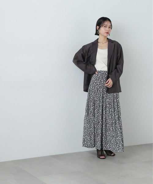 N.（N. Natural Beauty Basic）（エヌエヌナチュラルビューティーベーシック）の「シアーテーラードジャケット（テーラードジャケット・レディース・ベージュ/チャコールグレー/セージグリーン・MEDIUM）」の7枚目の写真