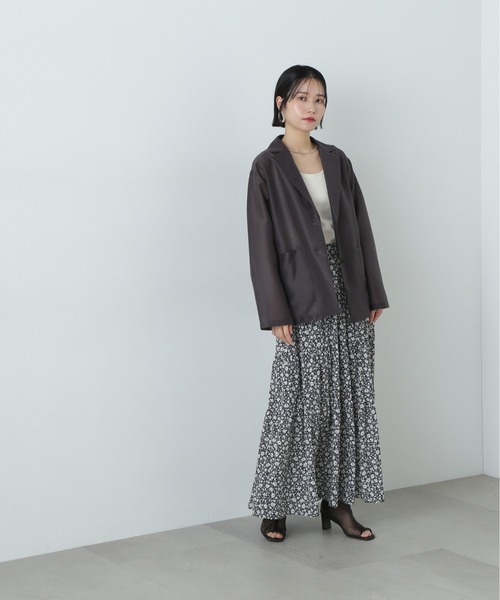 N.（N. Natural Beauty Basic）（エヌエヌナチュラルビューティーベーシック）の「シアーテーラードジャケット（テーラードジャケット・レディース・ベージュ/チャコールグレー/セージグリーン・MEDIUM）」の8枚目の写真