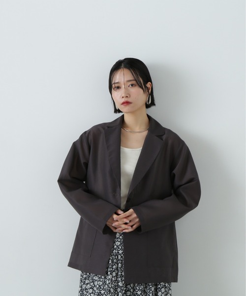 N.（N. Natural Beauty Basic）（エヌエヌナチュラルビューティーベーシック）の「シアーテーラードジャケット（テーラードジャケット・レディース・ベージュ/チャコールグレー/セージグリーン・MEDIUM）」の9枚目の写真