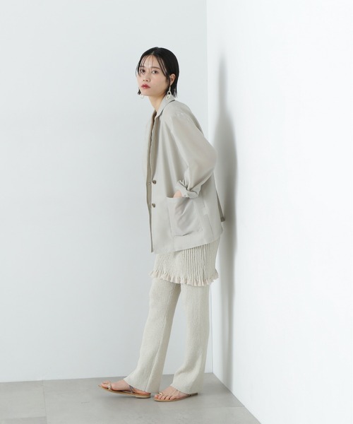 N.（N. Natural Beauty Basic）（エヌエヌナチュラルビューティーベーシック）の「シアーテーラードジャケット（テーラードジャケット・レディース・ベージュ/チャコールグレー/セージグリーン・MEDIUM）」の11枚目の写真