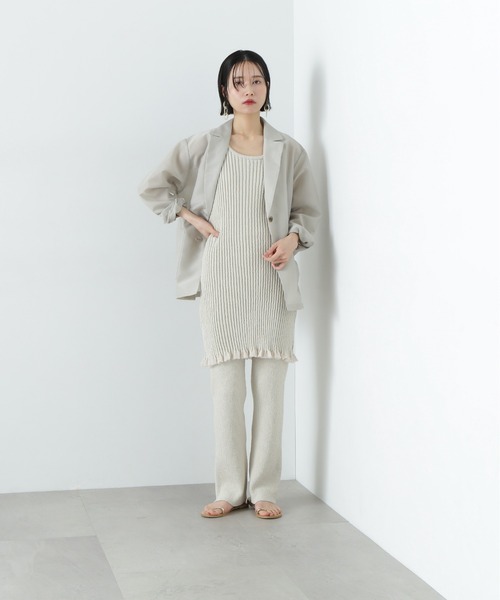 N.（N. Natural Beauty Basic）（エヌエヌナチュラルビューティーベーシック）の「シアーテーラードジャケット（テーラードジャケット・レディース・ベージュ/チャコールグレー/セージグリーン・MEDIUM）」の12枚目の写真