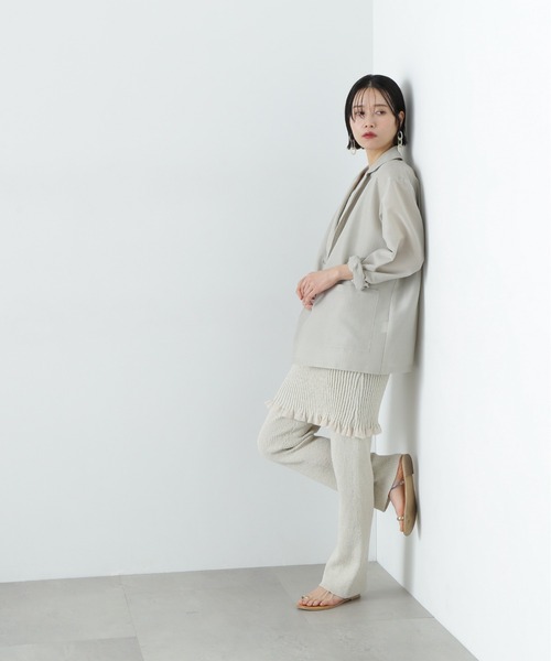 N.（N. Natural Beauty Basic）（エヌエヌナチュラルビューティーベーシック）の「シアーテーラードジャケット（テーラードジャケット・レディース・ベージュ/チャコールグレー/セージグリーン・MEDIUM）」の15枚目の写真