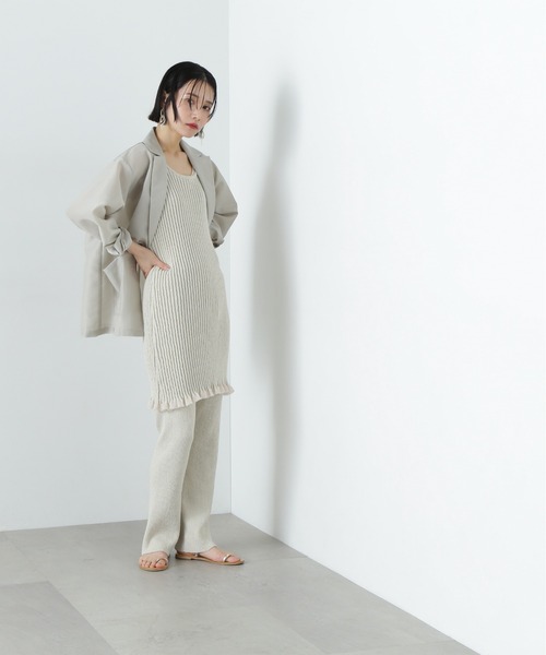 N.（N. Natural Beauty Basic）（エヌエヌナチュラルビューティーベーシック）の「シアーテーラードジャケット（テーラードジャケット・レディース・ベージュ/チャコールグレー/セージグリーン・MEDIUM）」の16枚目の写真