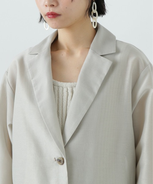 N.（N. Natural Beauty Basic）（エヌエヌナチュラルビューティーベーシック）の「シアーテーラードジャケット（テーラードジャケット・レディース・ベージュ/チャコールグレー/セージグリーン・MEDIUM）」の20枚目の写真