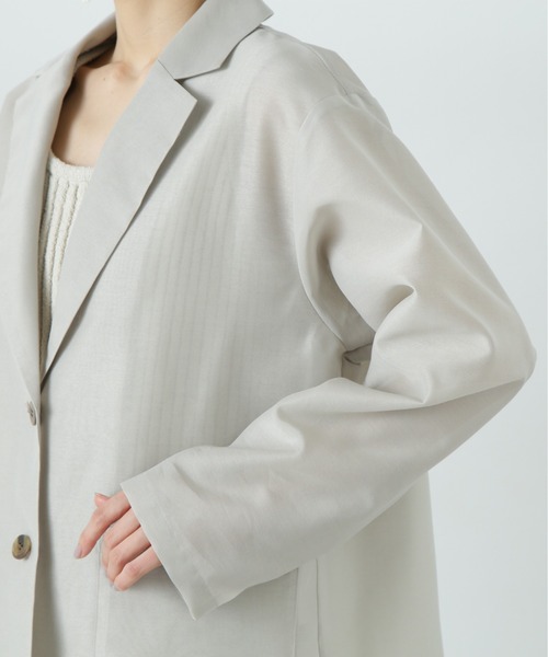N.（N. Natural Beauty Basic）（エヌエヌナチュラルビューティーベーシック）の「シアーテーラードジャケット（テーラードジャケット・レディース・ベージュ/チャコールグレー/セージグリーン・MEDIUM）」の21枚目の写真