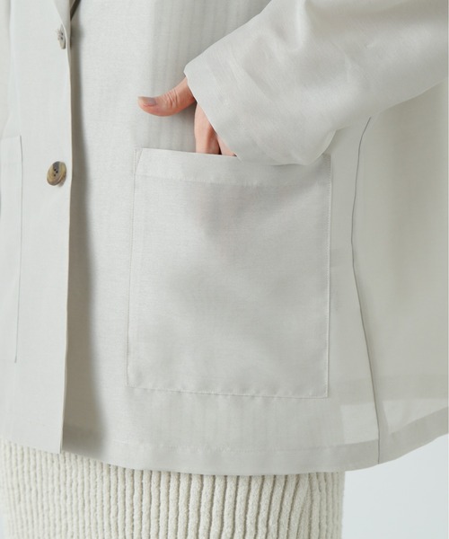 N.（N. Natural Beauty Basic）（エヌエヌナチュラルビューティーベーシック）の「シアーテーラードジャケット（テーラードジャケット・レディース・ベージュ/チャコールグレー/セージグリーン・MEDIUM）」の22枚目の写真