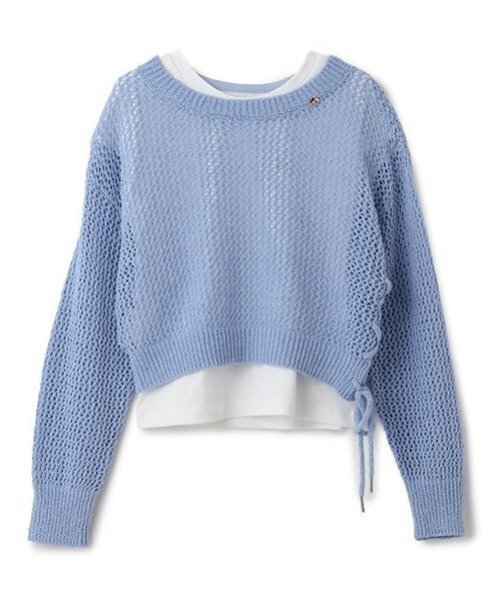 kate spade new york kids(ケイトスペードニューヨーク)の「トドラー メッシュニット&Tシャツセット(アンサンブル・キッズ・サックスブルー/チェリーピンク・130cm/120cm)」の3枚目の写真