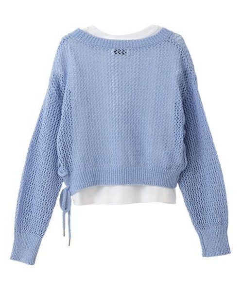 kate spade new york kids(ケイトスペードニューヨーク)の「トドラー メッシュニット&Tシャツセット(アンサンブル・キッズ・サックスブルー/チェリーピンク・130cm/120cm)」の4枚目の写真
