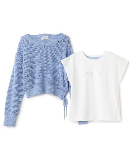 kate spade new york kids(ケイトスペードニューヨーク)の「トドラー メッシュニット&Tシャツセット(アンサンブル・キッズ・サックスブルー/チェリーピンク・130cm/120cm)」の5枚目の写真