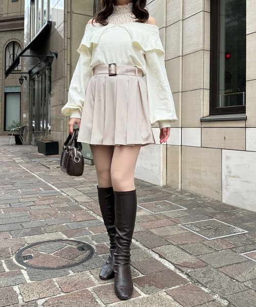 セール】【セットアップ可能】ベルト付きトレンチスカパン（スカート