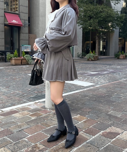 apres jour（アプレジュール）の「【セットアップ可能】ベルト付きトレンチスカパン（スカート・レディース・チャコールグレー/アイボリー/ライトベージュ・X-LARGE/フリー）」の15枚目の写真