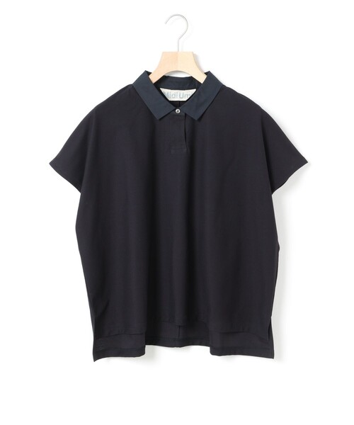 MidiUmi(ミディウミ)の「MidiUmi ポロノースリーブプルオーバー(Tシャツ/カットソー・レディース・オフホワイト/ブラック/ネイビー・FREE)」の3枚目の写真