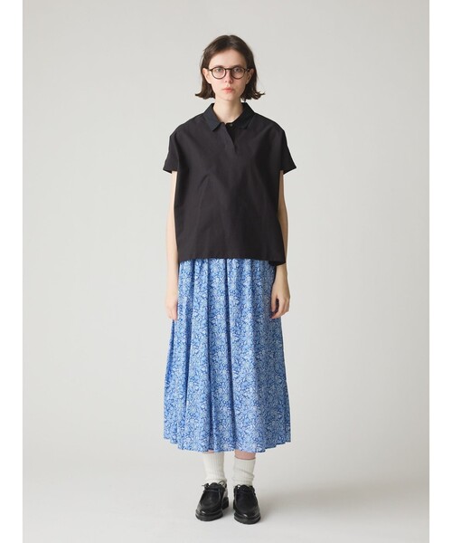 MidiUmi(ミディウミ)の「MidiUmi ポロノースリーブプルオーバー(Tシャツ/カットソー・レディース・オフホワイト/ブラック/ネイビー・FREE)」の10枚目の写真