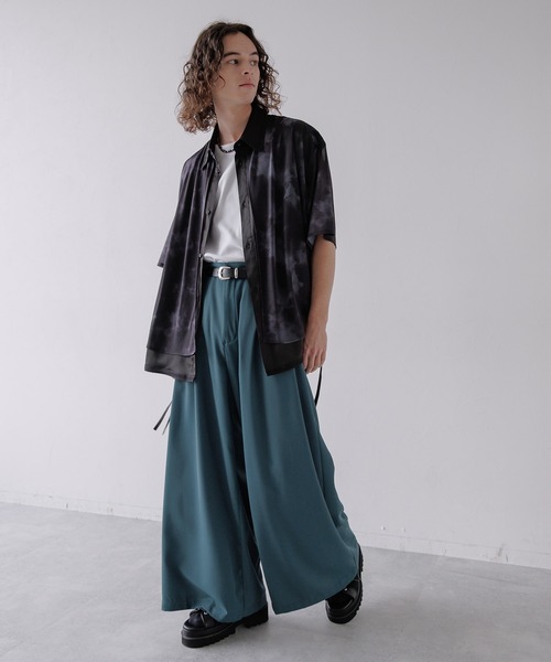 HARE（ハレ）の「【SET UP対応】DABOルーズワイドパンツ(HARE)（スラックス・メンズ・ブラック/グレー/オフホワイト/ブルー/イエロー・SMALL/MEDIUM/LARGE）」の19枚目の写真