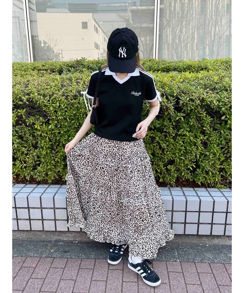 WC（ダブル シー）の「襟付きリボンワッフルTシャツ（Tシャツ/カットソー・レディース・ブルー/ブラック/ピンク・FREE）」の7枚目の写真