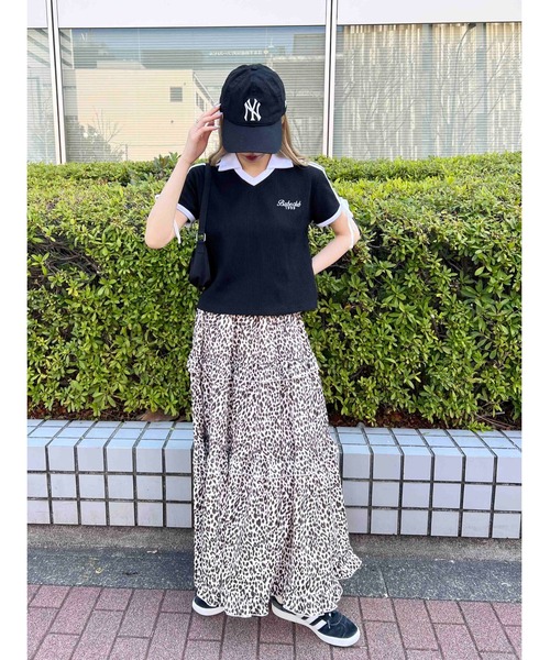 WC（ダブル シー）の「襟付きリボンワッフルTシャツ（Tシャツ/カットソー・レディース・ブルー/ブラック/ピンク・FREE）」の8枚目の写真