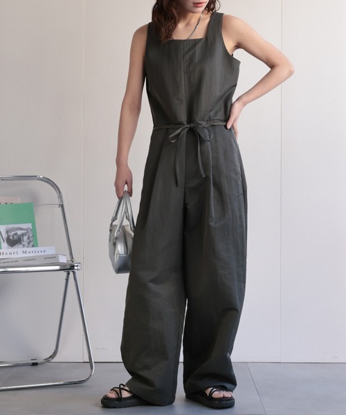 サロペット・オーバーオール・オールインワン vintage velour jumpsuits セール】【セットアップ対応】ウエストリボンサロペット