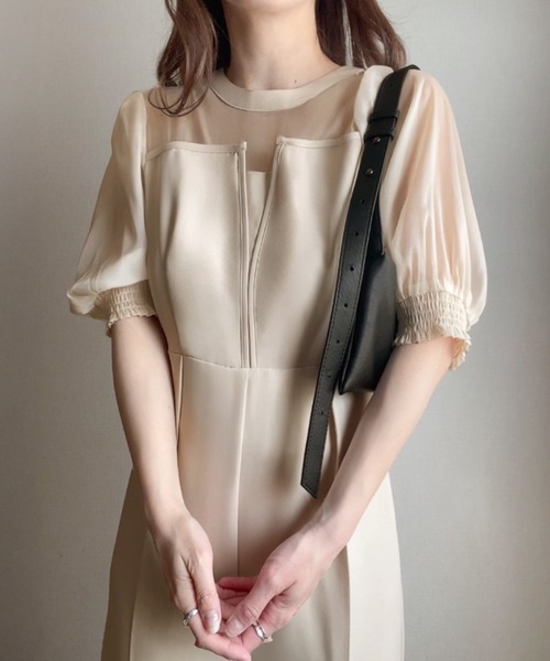 junoah(ジュノア)の「シアードッキングコンビネゾン(サロペット/オーバーオール・レディース・ブラック/アイボリー/ブラック系その他・SMALL/MEDIUM/LARGE)」の2枚目の写真