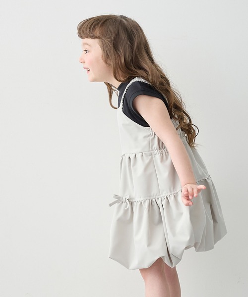 Piet（ピエット）の「リボンバルーン キャミワンピース（ワンピース・キッズ・ブラック/グレー・100/110/130/120）」の2枚目の写真