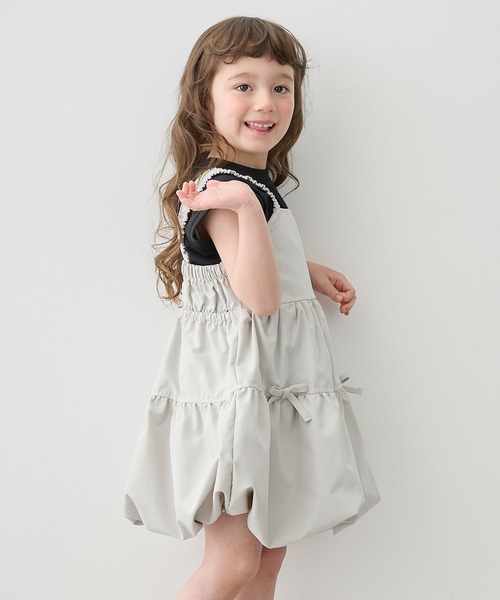 Piet（ピエット）の「リボンバルーン キャミワンピース（ワンピース・キッズ・ブラック/グレー・100/110/130/120）」の22枚目の写真