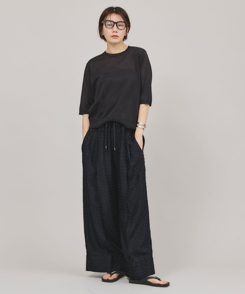 Curensology（カレンソロジー）の「Curensology(カレンソロジー)/ドットカットジャガードパンツ（その他パンツ・レディース・ブラック/ホワイト・FREE）」の6枚目の写真