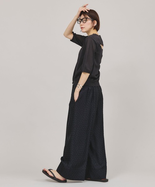 Curensology（カレンソロジー）の「Curensology(カレンソロジー)/ドットカットジャガードパンツ（その他パンツ・レディース・ブラック/ホワイト・FREE）」の7枚目の写真