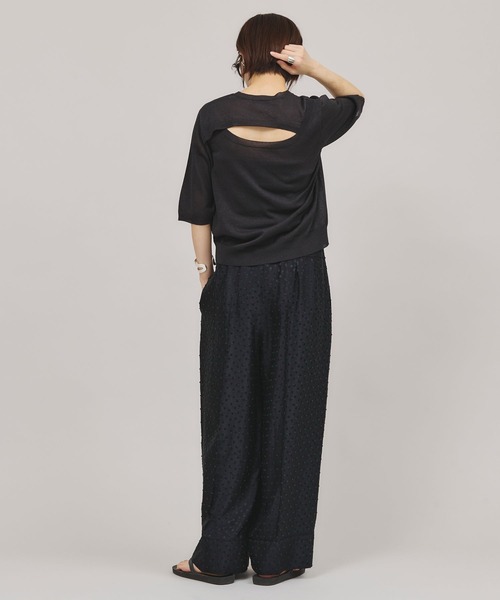 Curensology（カレンソロジー）の「Curensology(カレンソロジー)/ドットカットジャガードパンツ（その他パンツ・レディース・ブラック/ホワイト・FREE）」の8枚目の写真