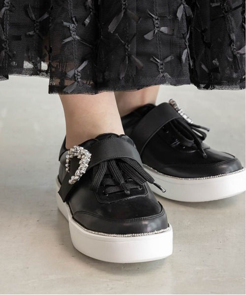 RANDA パール×ビジュースニーカー RANDA - RANDA ビジュー パール スニーカー Mの通販 by